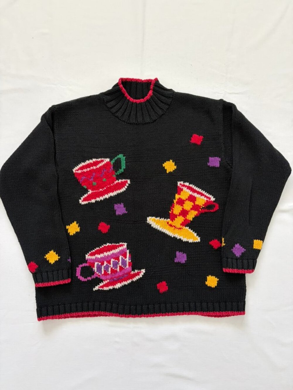 Vintage Marisa Christina Hand Knit Black Pullover Sweater
